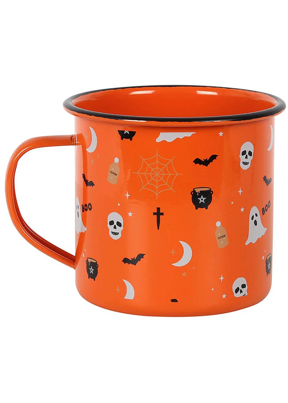 Succubus Halloween Enamel Cup Mug Orange