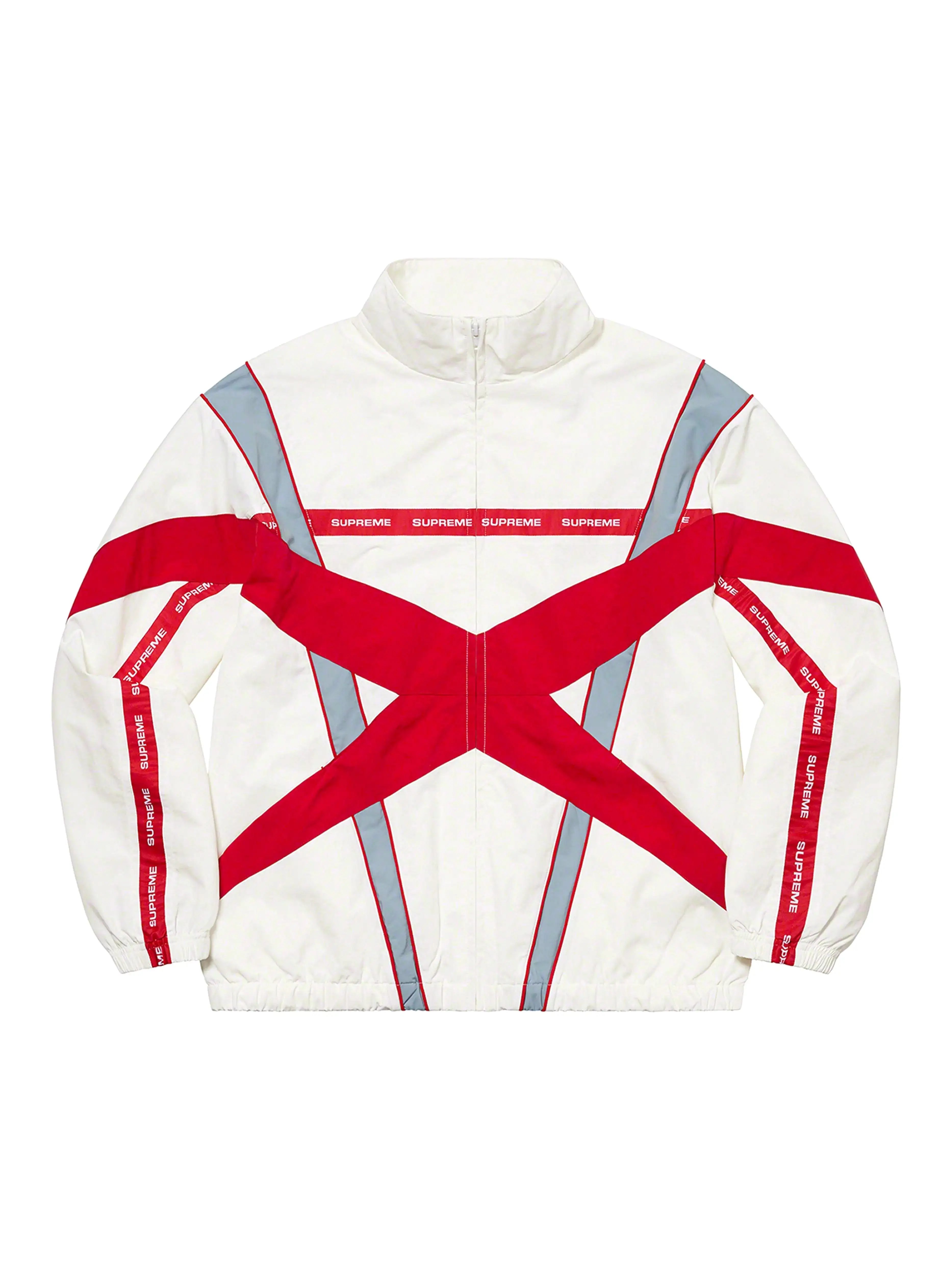 Supreme Cross Paneled Track Jacket White [SS21]