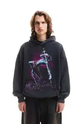 SWORD BLACK WASHED HOODIE