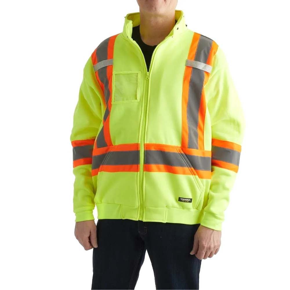 Terra Hi-Viz Polyester Fleece Work Hoodie 116506YL - Yellow