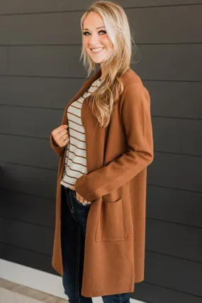 This Time Around Knit Trench Coat- Toffee