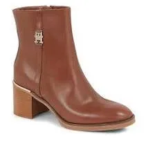 TOMMY HILFIGER Leather Ankle Boot Cognac