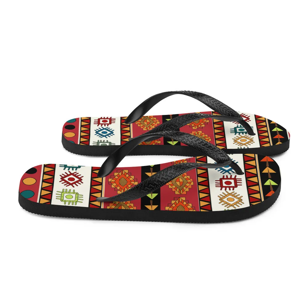 Tribal print Flip-Flops, footwear