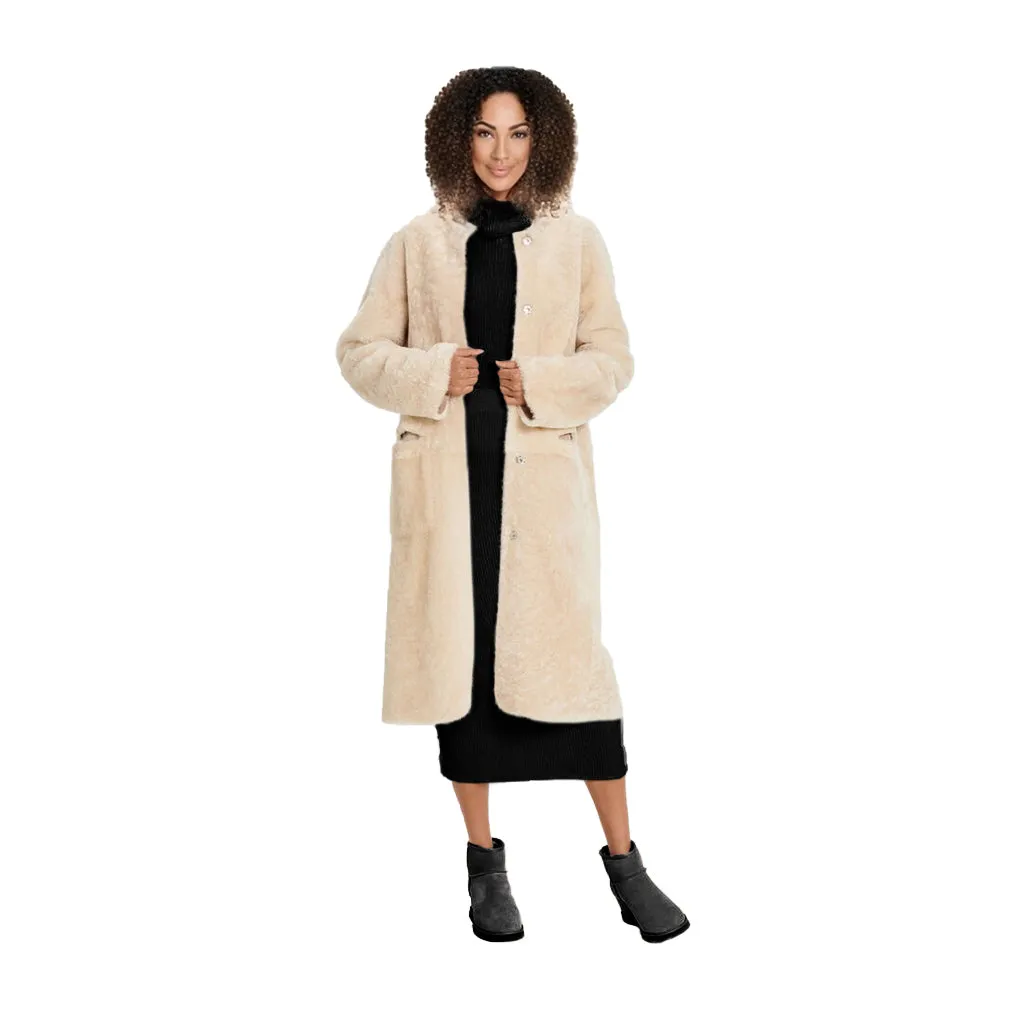 UGG Remy Reversible Shearling Mushroom Coat - Women's