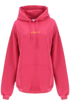 Vetements Logo Printed Drawstring Hoodie