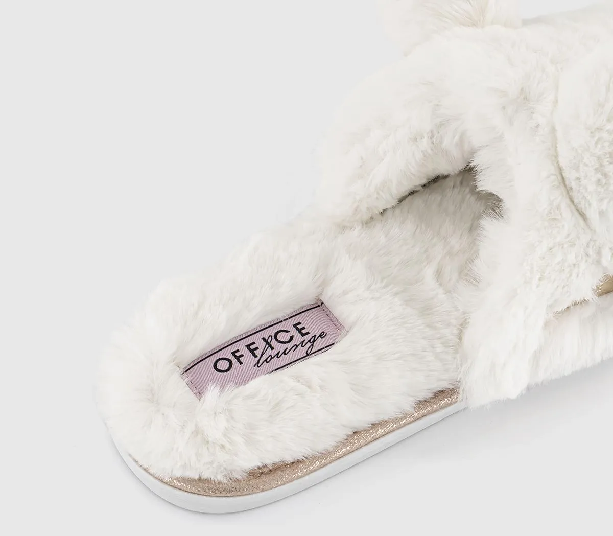 Womens Office Rita  Open Toe Bunny Slides White